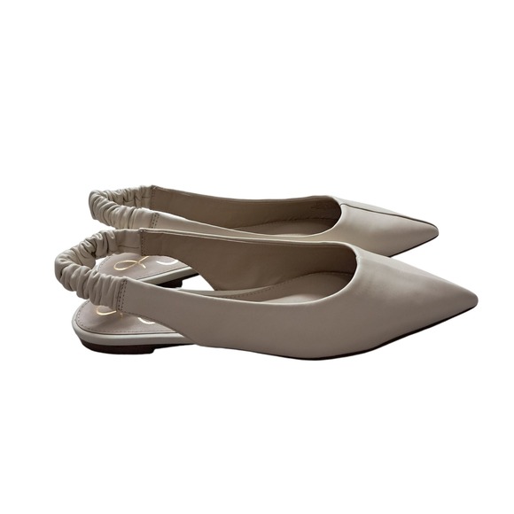 Sam Edelman Shoes Women's 6.5 Ivory Leather Whitney Slingback Pointed Toe Flats - Picture 1 of 11